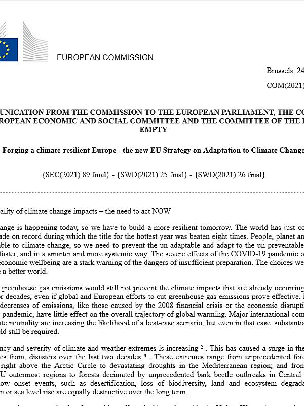 EU Strategy on Adaptation to Climate Change (2021)