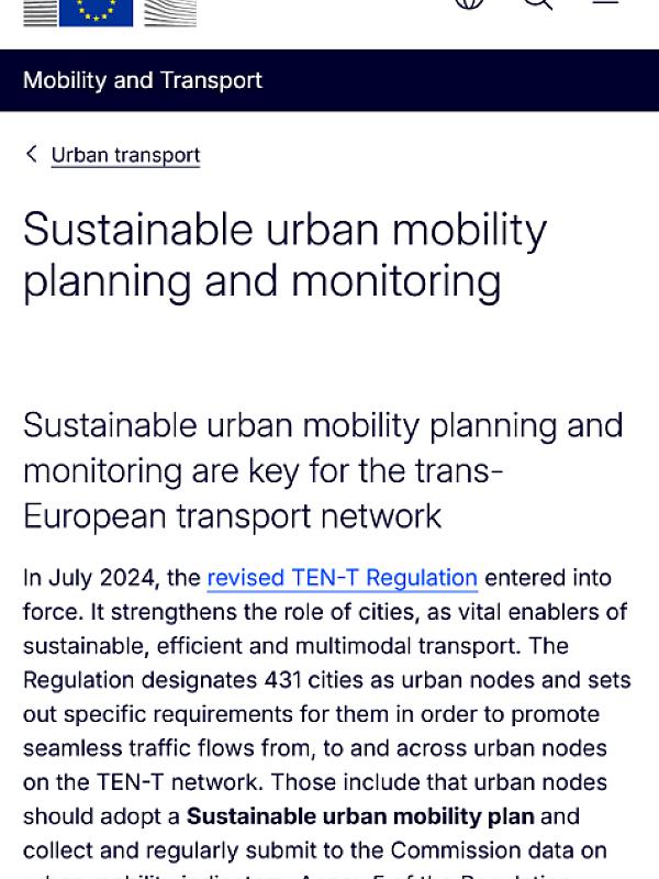Sustainable urban mobility planning and monitoring