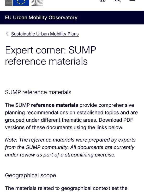 SUMP reference materials