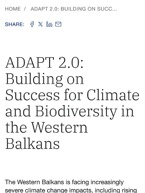 ADAPT 2.0: Nature-based Solutions for Climate Change Mitigation and Adaptation in the Western Balkans 6