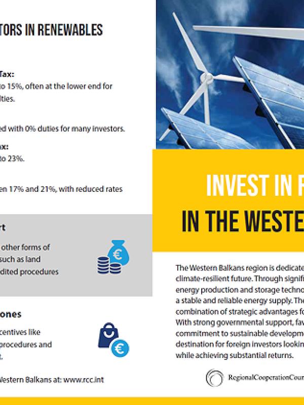 Invest in renewables in the Western Balkans brochure