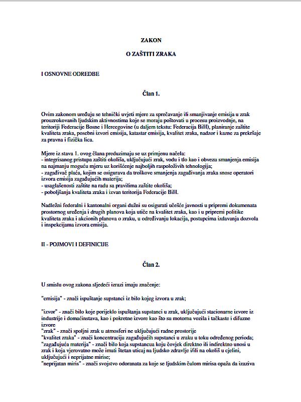 Bosnia and Herzegovina: Law on Air Protection (33/03) (2003)