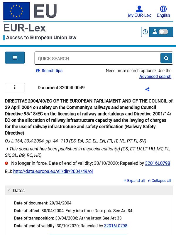 Directive 2004/49/EC (Railway Safety Directive)