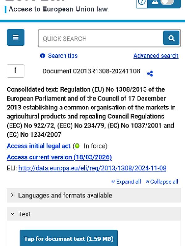 Regulation establishing a common organisation of the markets in agricultural products