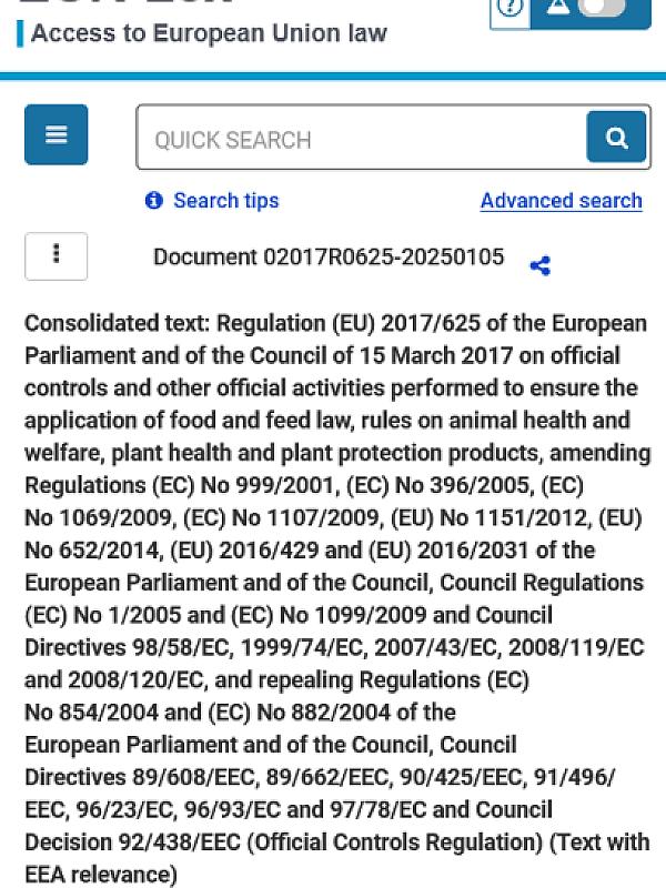 Official Controls Regulation (OCR)