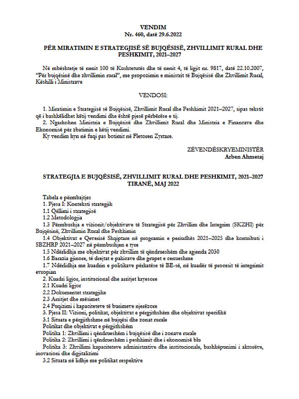 Albania: Strategic Action Plan for Reforming Agricultural Advisory Services (2022–2026)