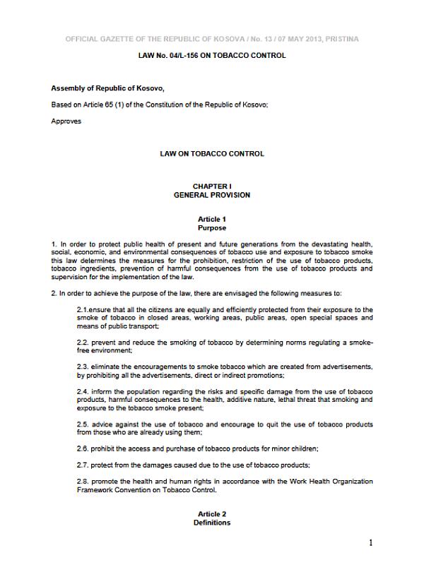 Kosovo*: Law on Advisory Services and Support for Farmers