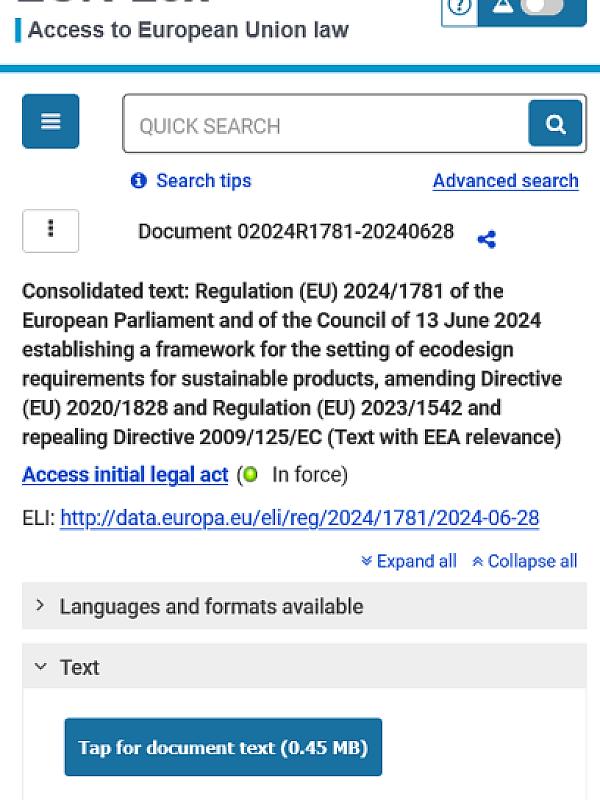 Ecodesign for Sustainable Products Regulation