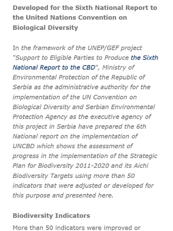 Serbia: Bioindicators