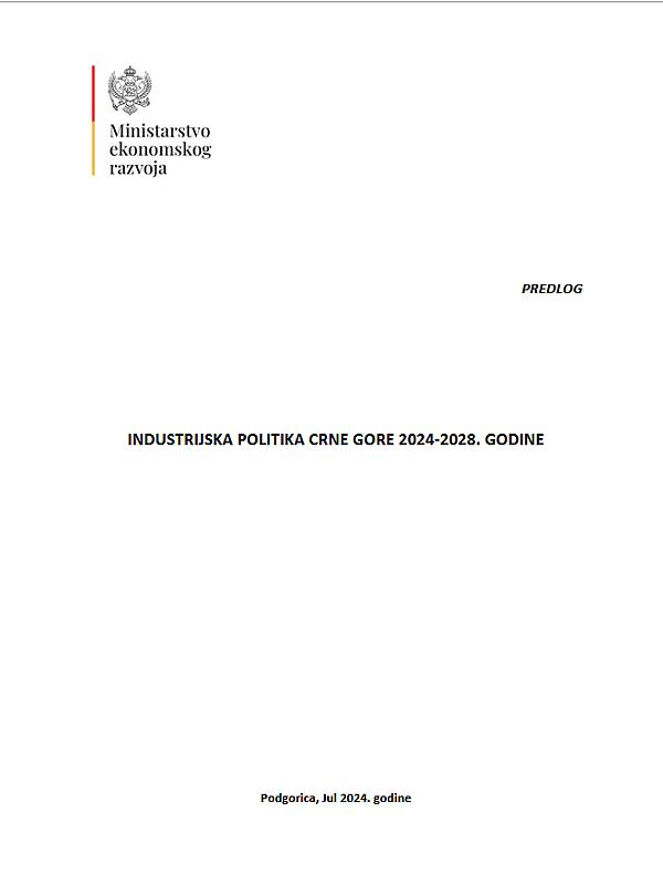 Industrial Policy of Montenegro 2024-2028