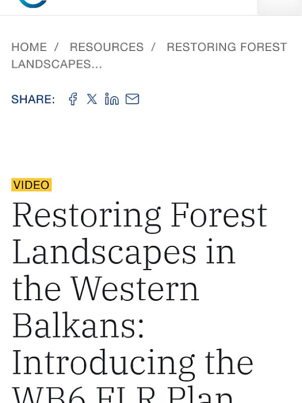 Western Balkans Forest Landscape Restoration (FLR) Plan